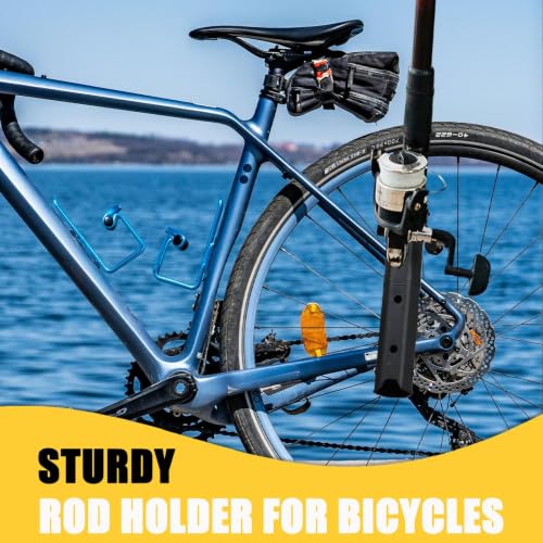 Bike Fishing Rod Holder for Bike Rack with Pole Mount Clamp (Black-1)
