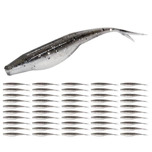 Fork Tail Soft Lures (2.75 Inch-50pcs / Smokin Shad)