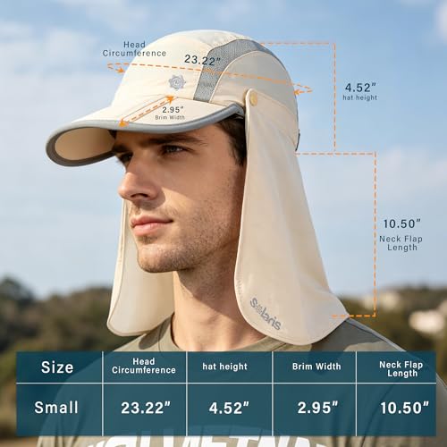 UPF 50+ Fishing Hat with Removable Neck Flap