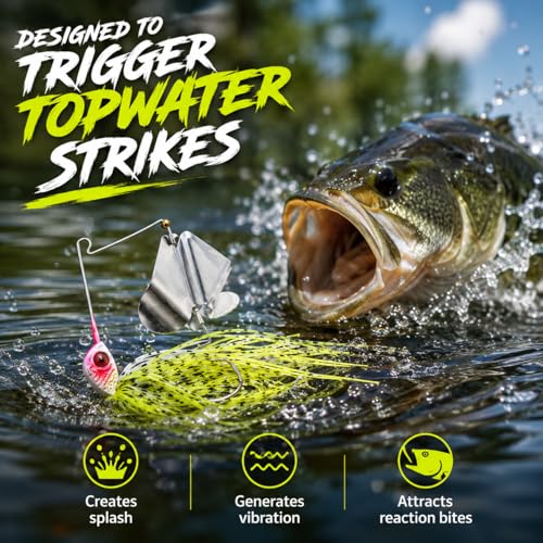 Fishing Spinner Lures (multi color 5pk(black, yellow, green, red, white))