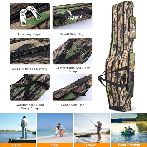 3 Layers Fishing Pole Bag (Earthy yellow / 150cm/59in)