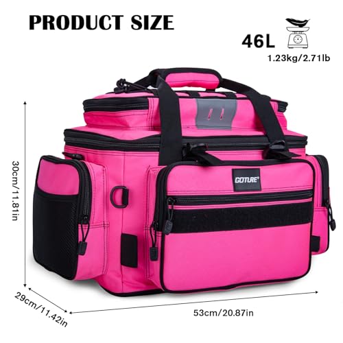 Fishing Tackle Bag (A4:Pink(Without Trays-20.87"x11.42"x11.81") / Large)