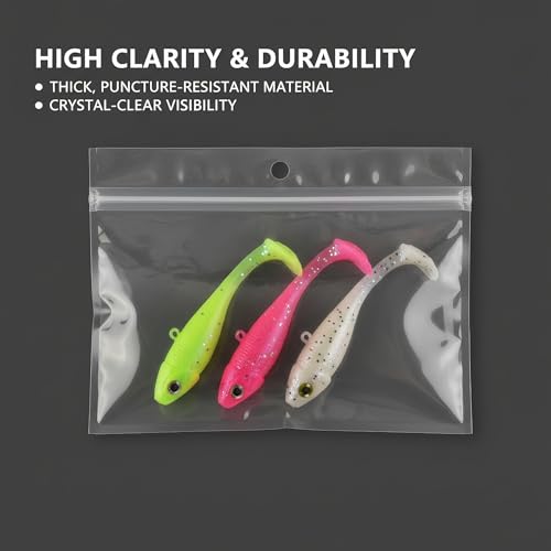 100 Pack 6" x 4" Soft Plastic Baits Bags (6.3" x 4.7")