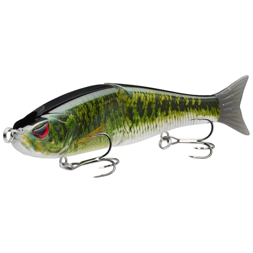 SwimShad Glide Baits Jointed Swimbait Bass Pike Salmon Trout Muskie Fishing Lure (Largemouth Bass / 4.5in/0.65oz)