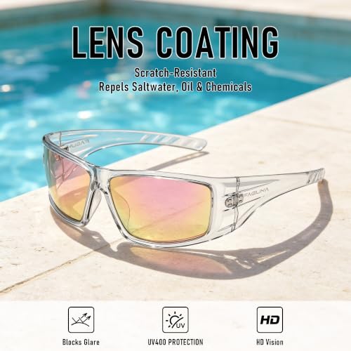 Polarized Sports Sunglasses For Men Women UV400 Protection (（3 Pack）pink+brown+blue)