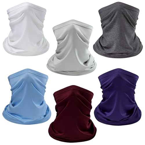 6 Pack UPF 50+ Neck Gaiter Breathable Quick Dry Outdoor Face Mask
