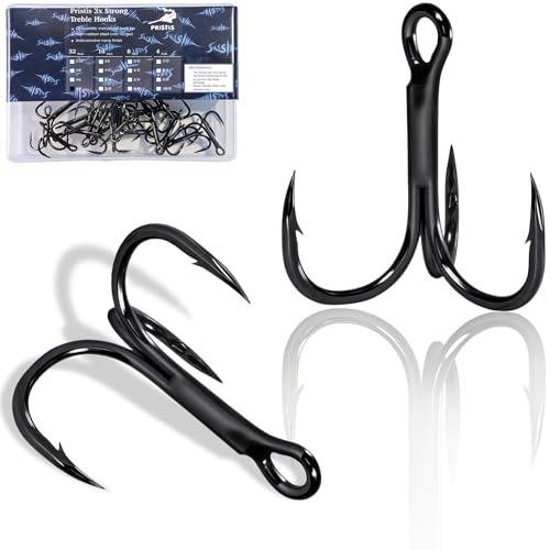 32 Pack #4 3X Strong Fishing Treble Hook (#4 - 32 Pack)