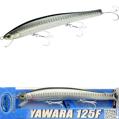 FlashMinnow 125 YAWARA Saltwater Fishing Lure (With Scale / 7775 Super Glow Zebra Metallic Anchovy / 125F)