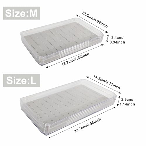 Deep Clear Fly Fishing Box Magnetic Closure Fly Tackle Organizer (H055MB-7.36 × 4.92 × 0.94 inch)
