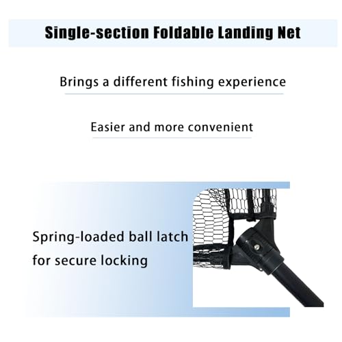 Large Fishing Net （44.8in） with Telescoping Handle Folding Fish Trout Net Landing Net Catfish Kayak Fishing Gifts for Men (XWJ-02)
