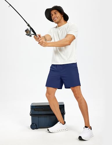 Men's Hiking Fishing Shorts UPF 50+ Quick Dry Lightweight 6" Summer Casual Shorts with Zipper Pockets RoyalBlue (Small / Royalblue)