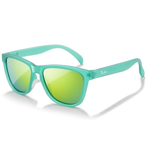 Polarized Golf Sunglasses and Hiking Sunglasses for Men Women (Green / Gold Mirror)