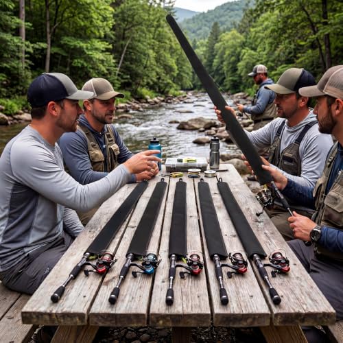 10 Pack Neoprene Fishing Rod Sleeves (65" / Black)