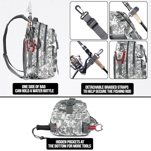 Fishing Backpack with Fishing Rod and Reel Combos Tackle Boxes