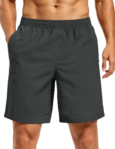 Men's Hiking Fishing Shorts UPF 50+ Quick Dry Lightweight 6" Summer Casual Shorts with Zipper Pockets Darkgrey (Medium / Darkgrey)
