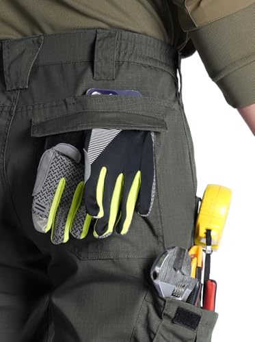 Cargo Pants for Mens Lightweight Work Tactical Pants Breathable Outdoor Relaxed Fit Comfy Utility Hiking Fishing Pants with Multiple Pockets Army Green 38Wx34L (Army Green / 38W x 34L)