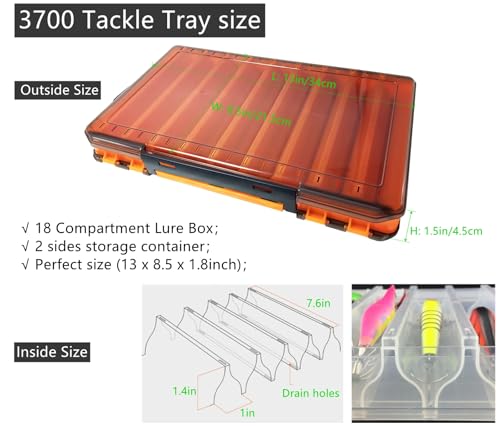 Large Fishing Lure Box Organizer (Orange and White)