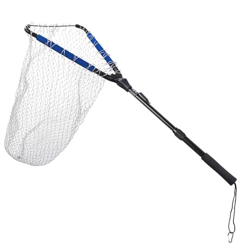 Fishing Landing Net with Telescoping Pole (N: Aluminum Handle With Deep Net and Large Mesh, 35.4" Full)