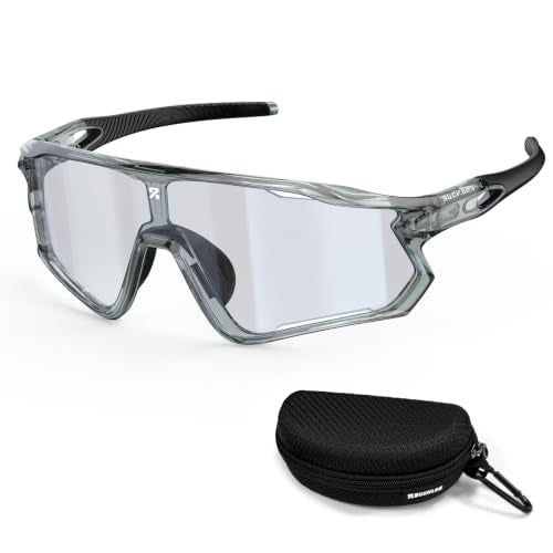 Photochromic Cycling Sunglasses for Men Women (Grey-grey)