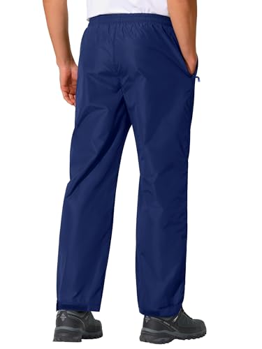 Mens Waterproof Pants Rain Over Pant (32W x 30L / Navy Blue)