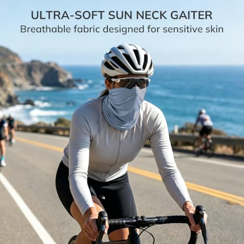 Unisex UPF 50+ Bamboo Viscose Neck Gaiter 2 Pack (Black/Steel Blue)