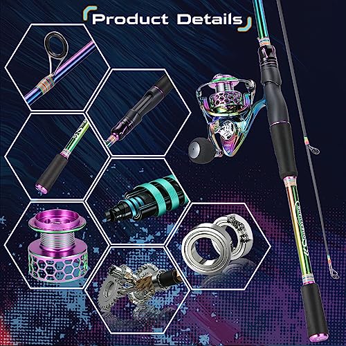 Spinning Fishing Rod Reel Combo (Spinning Combo with LY2000 Reel / 2.1/6'10'')
