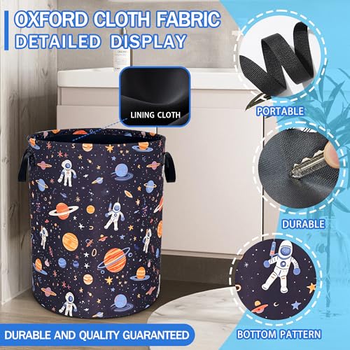 Night Sun Stars Moon Laundry Basket Foldable Oxford Cloth 18.9 x 16.5 Inch