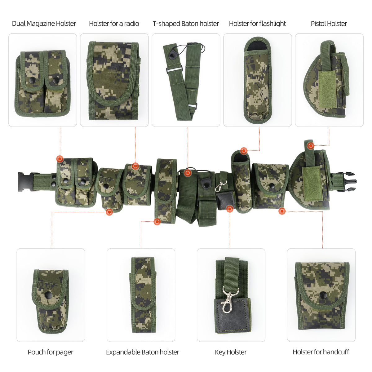 Tactical Utility Belt (Style 5 Digital Camouflage)