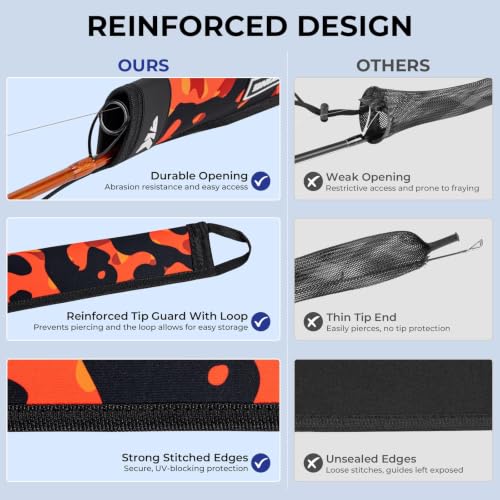 MeshGuard Camo Rod Sleeves (Orange Camo 4 Pcs / Casting/Trolling)