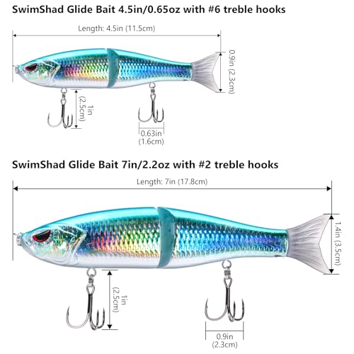 SwimShad Glide Baits Jointed Swimbait Bass Pike Salmon Trout Muskie Fishing Lure