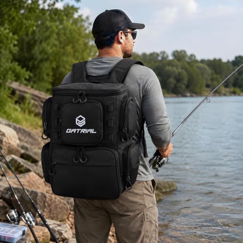 Fishing Tackle Backpack with 4 Tackle Boxes (large black)