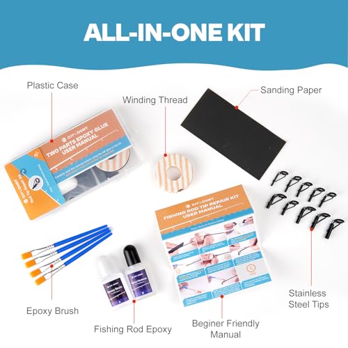 Fishing Rod Tip Repair Kit with Glue