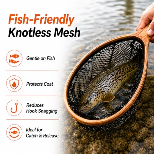 Handmade Ultralight Wood Landing Nets for Flying Fishing