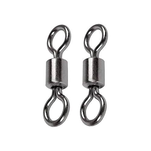 Stainless Steel Swivels Fishing Lure Barrel Saltwater Swivel Fishing Strength Quick Change Fishing Swivels Rolling Black Nickel