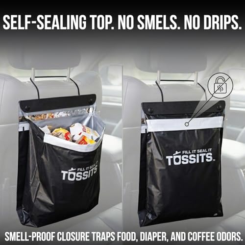 Hanging Car Trash & Garbage Bags (Black / 21 Count)