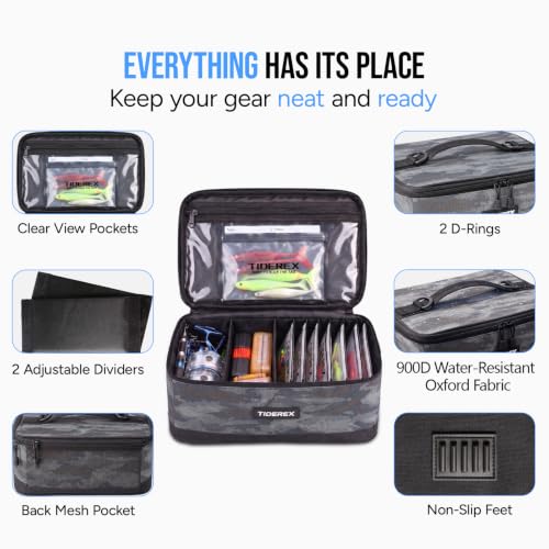 Fishing Tackle Bag with 20 DIY Soft Plastic Bait Bags