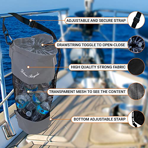 Portable Mesh Trash Bag for Boat (Grey)