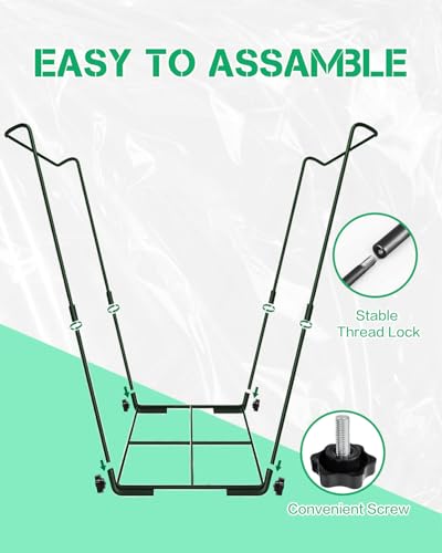 2 Pack Heavy Duty Metal Trash Bag Holder Stand for Yard (Green-2)