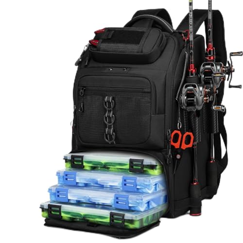 Fishing Tackle Backpack (B-Black(Without tackle box))