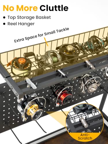 Fishing Rod Holders for Garage (Black / Large with wheels)