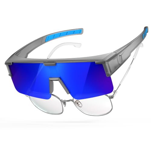 Sunglasses That Fit Over Glasses (Grey + Blue)