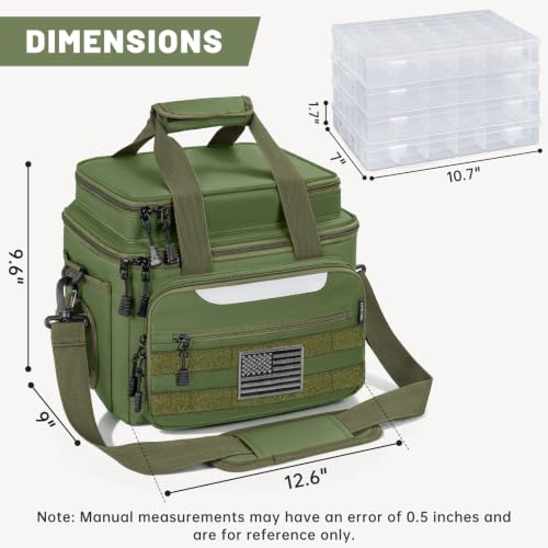 Fishing Tackle Bags with 4 * 3600 Tackle Boxes (Green / With 4 Tackle Boxes)