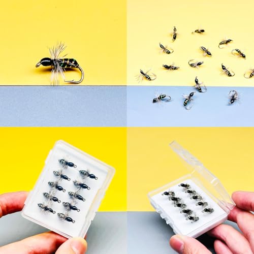 10Pc Hand Tied Fly Flies Fly Fishing Lure (Black)