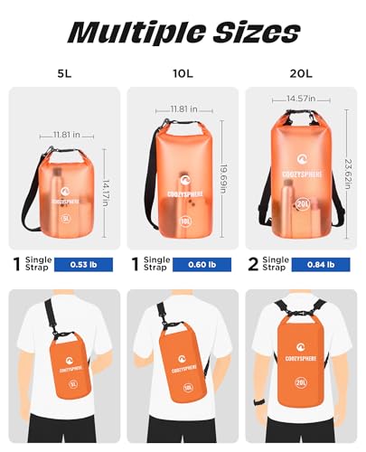 Waterproof Dry Storage Backpack with Phone Case & Whistle 20L (Orange / 20L)