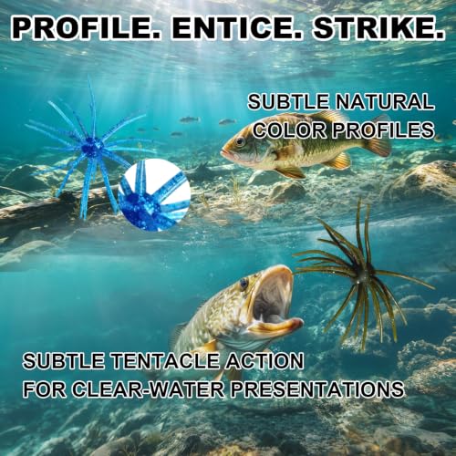 Sea Urchin Baits for Bass Fishing (Blue Flash/Green Pumpkin Pepper/Dark Olive Flash)