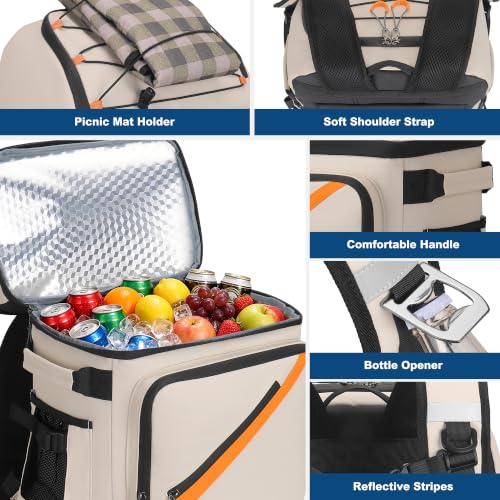 50 Can Large Waterproof Insulated Cooler Backpack