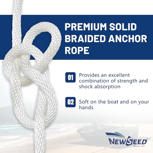 NEWSEED Anchor Rope 3 (White / 3/8"x100')