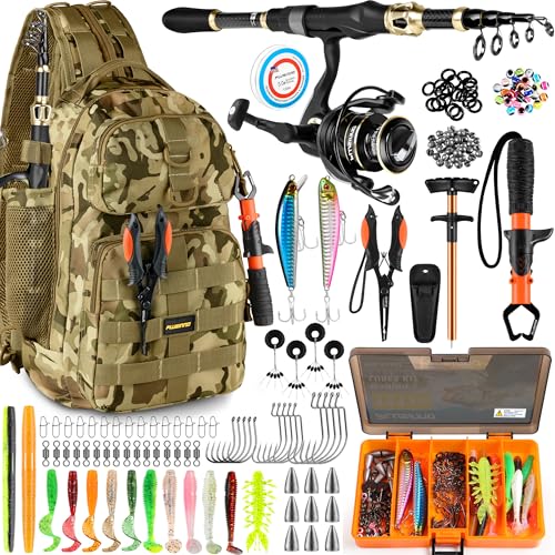 Fishing Backpack with Fishing Rod and Reel Combos Tackle Boxes