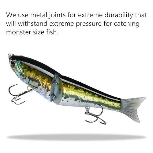 SwimShad Glide Baits Jointed Swimbait Bass Pike Salmon Trout Muskie Fishing Lure (Baby Bass / 4.5in/0.65oz)