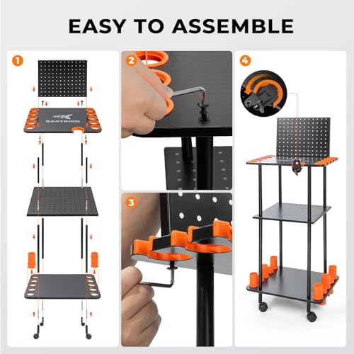 Gear Trolley Mobile Fishing Rod Holder for Garage